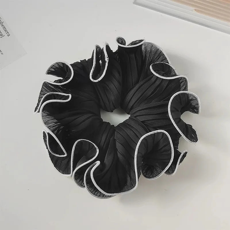 Mesh Pleated Hair Rope for Woman Simple Hair Ring Meatball Head Hair Tie Fashion Girl Does Not Damage The Hair Scrunchie