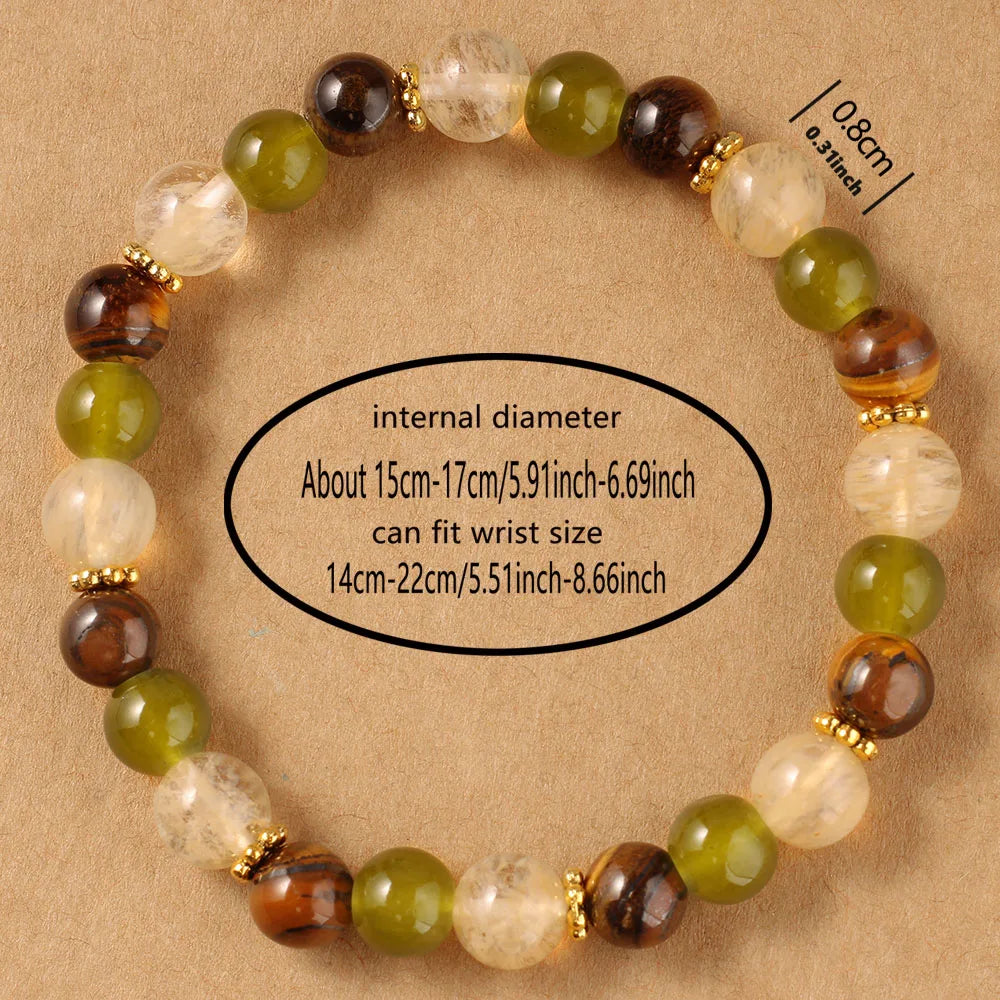 tigers eyes Citrine bracelet women spring summer jewelry healing yoga beads bangles cool gift for mom