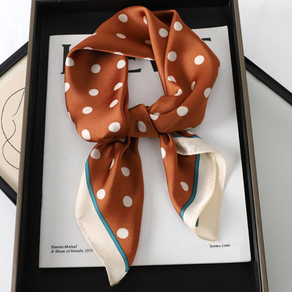 Lady Hair Dot Scarf Female Silk Square Scarves Head Wraps for Women Bandana Fashion Foulard Shawls Female Neckerchief Summer
