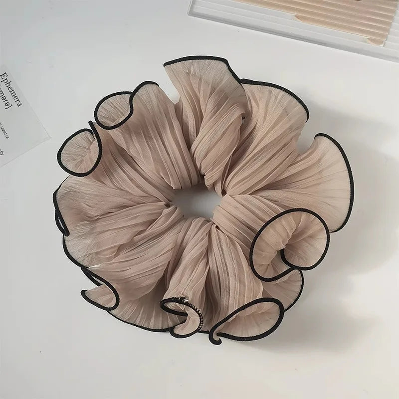 Mesh Pleated Hair Rope for Woman Simple Hair Ring Meatball Head Hair Tie Fashion Girl Does Not Damage The Hair Scrunchie