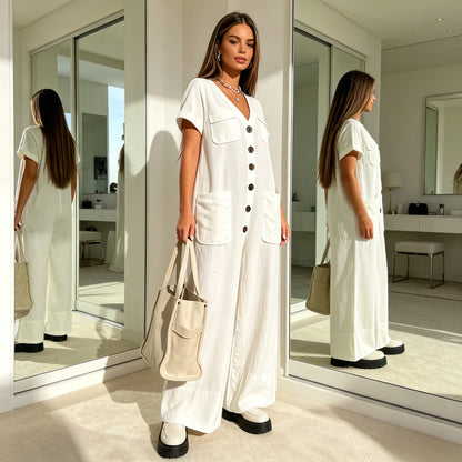 Combinaison de Plage Femme Barboteuses Dentelle Salopettes Longues Trench Printemps Été Bodycon Y2k Tenues de Soirée Élégantes Combinaisons de Travail