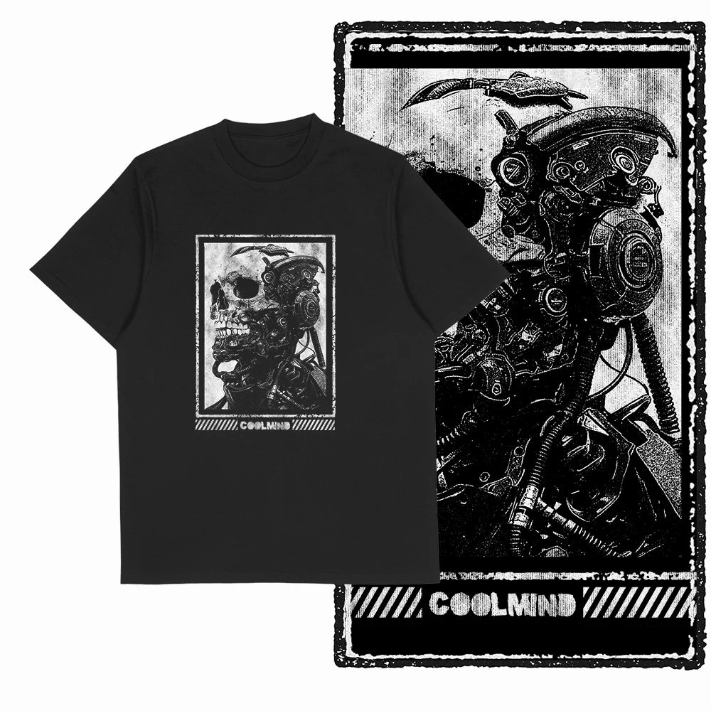 Coolmind U4 Streetwear Cool Print Exclusive Graphic T shirt fo men 100% Cotton Big Size vintage BLACK men's novelty tee shirt