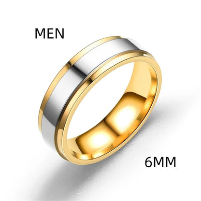Bague de mariage en acier inoxydable au design tendance, largeur 4/6 mm, pour homme et femme, bijoux pour le jour du Souvenir, cadeaux de Saint-Valentin
