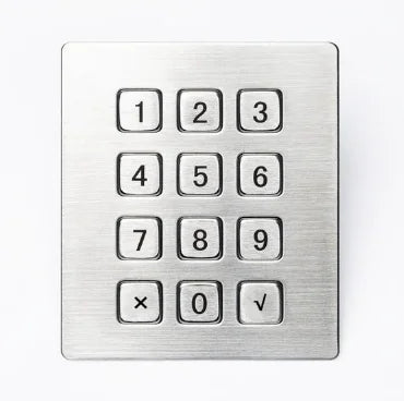 Industrial Keyboard with 12 Keys IP65 3x4 Kiosk Metal USB Keypad Stainless Steel Metallic Waterproof Slim Electric Lock Keypad