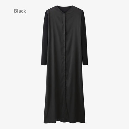 AS 2025 light matte satin dress + Jersey modal sleeve super comfortable woman dress