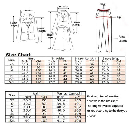 Women 2 Piece Suit Set Double Breasted Waist‑Fitted Blazer Wide Leg Pants Formal Office Business Lady Wedding Party Customized