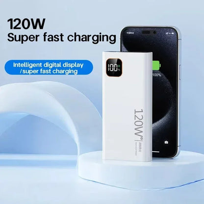Batterie externe portable Lenovo 500000 mAh 120 W, charge ultra-rapide, grande capacité, Powerbank pour Xiaomi iPhone