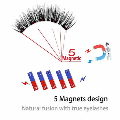 Cils magnétiques naturels 3D, avec 5 cils magnétiques, boîte d'expédition, cils faits à la main, cadeau réutilisable, support de livraison T6N2