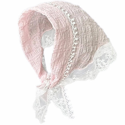 Women's Lace Scarf Headband for Women Non Slip Floral Lace Hair Kerchief Head Scarf for Hair Styling Decor 53*34cm