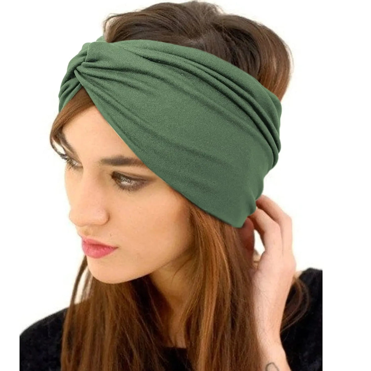 Wide Headbands for Women Large Turban Headwrap Boho Hairband Twisted Head Bands Sport Workout Stretch Non-slip Hair Accessories