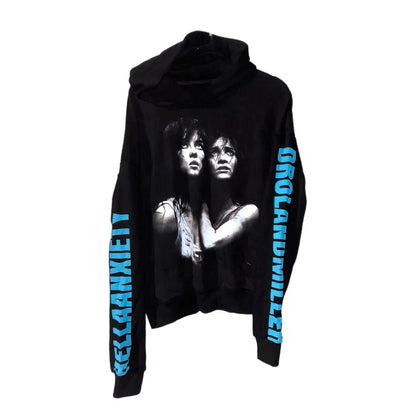 Sweats à capuche Droland Miller Scare Y2k Femme Gothique Punk Streetwear Grunge Haut Sweat-shirt Surdimensionné Harajuku Hip Hop Vêtements