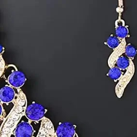 Ensemble de bijoux de mariée romantique 2 pièces/parure, ensemble de bijoux de mariée en cristal brillant, collier et boucles d'oreilles pour femmes