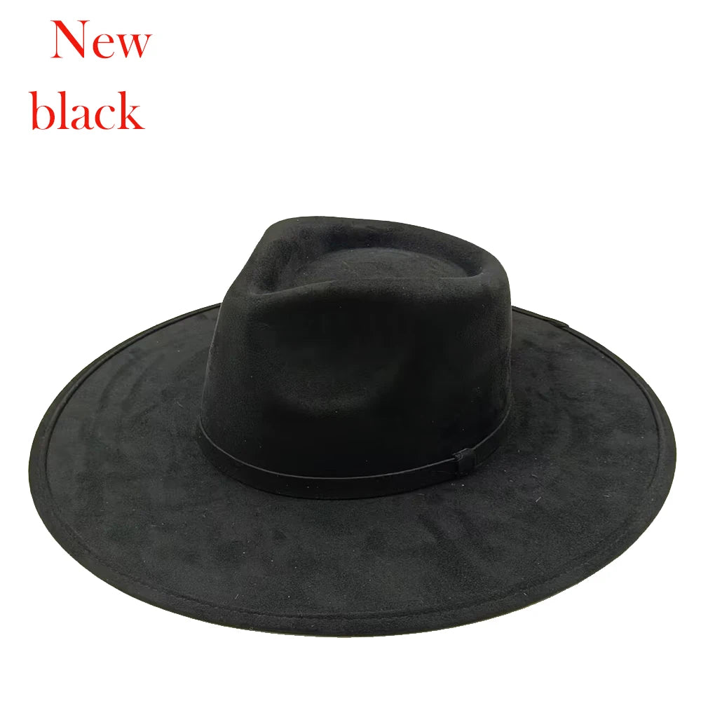 Suede Fedora Painting Felt Hats for Men and Women, Hand Sewn Fedora Adjustable Fall Winter Fashion Party Hats and Gifts