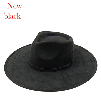 Suede Fedora Painting Felt Hats for Men and Women, Hand Sewn Fedora Adjustable Fall Winter Fashion Party Hats and Gifts