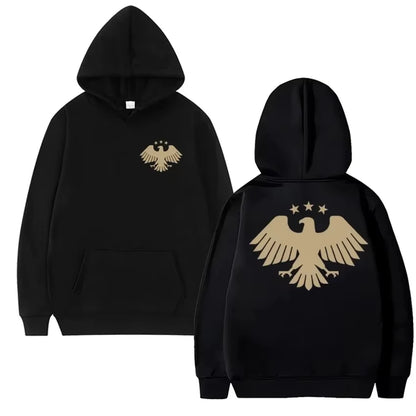 Syrie Faucon de Quraish Automne Hiver Homme graphique sweats à capuche Chaud 100%Coton Surdimensionné sweat à capuche Homme extérieur sweat-shirt Haute Élastique