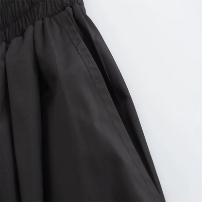 Jupe Mooyufon 2025 pour femme : tempérament polyvalent, coupe ample et décontractée, couleur unie, taille haute, longueur moyenne, ligne A