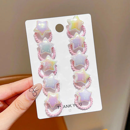 10/20/30 Pièces Chouchous pour Filles Perles Cœur Étoile Élastiques Cheveux Extensibles Bandeaux pour Tout-petits Enfants Filles Attache Queue de Cheval