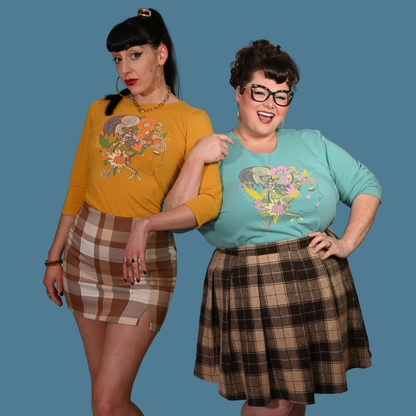 Pull bouffant fleuri bleu Catalina