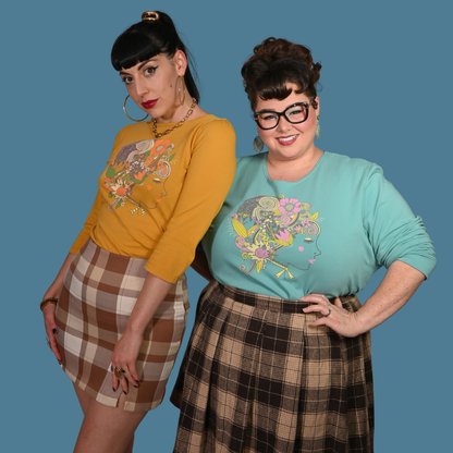 Pull bouffant fleuri bleu Catalina