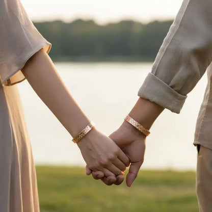 Bracelets gaufrés en cuivre, pour elle et pour lui, calibre 16