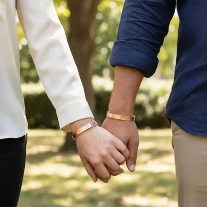 Bracelets gaufrés en cuivre, pour elle et pour lui, calibre 16